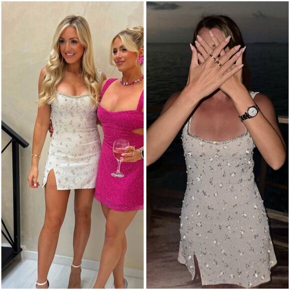 Clio Peppiatt White Bridal Party Crystal Dress Size XXL / US 12 - Picture 5 of 15